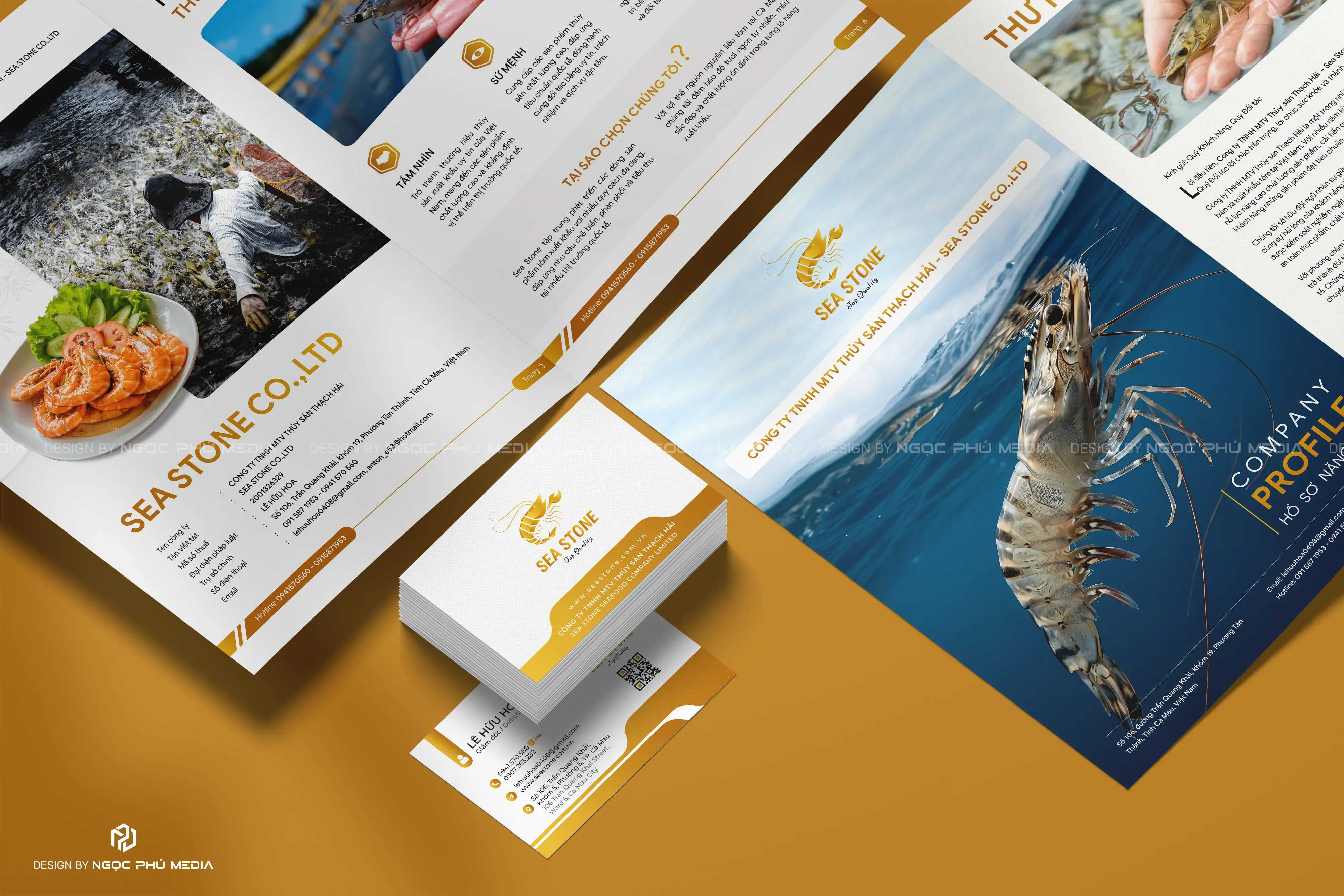 Hồ sơ năng lực, Name card & Logo công ty Sea Stone | Ngọc Phú Media