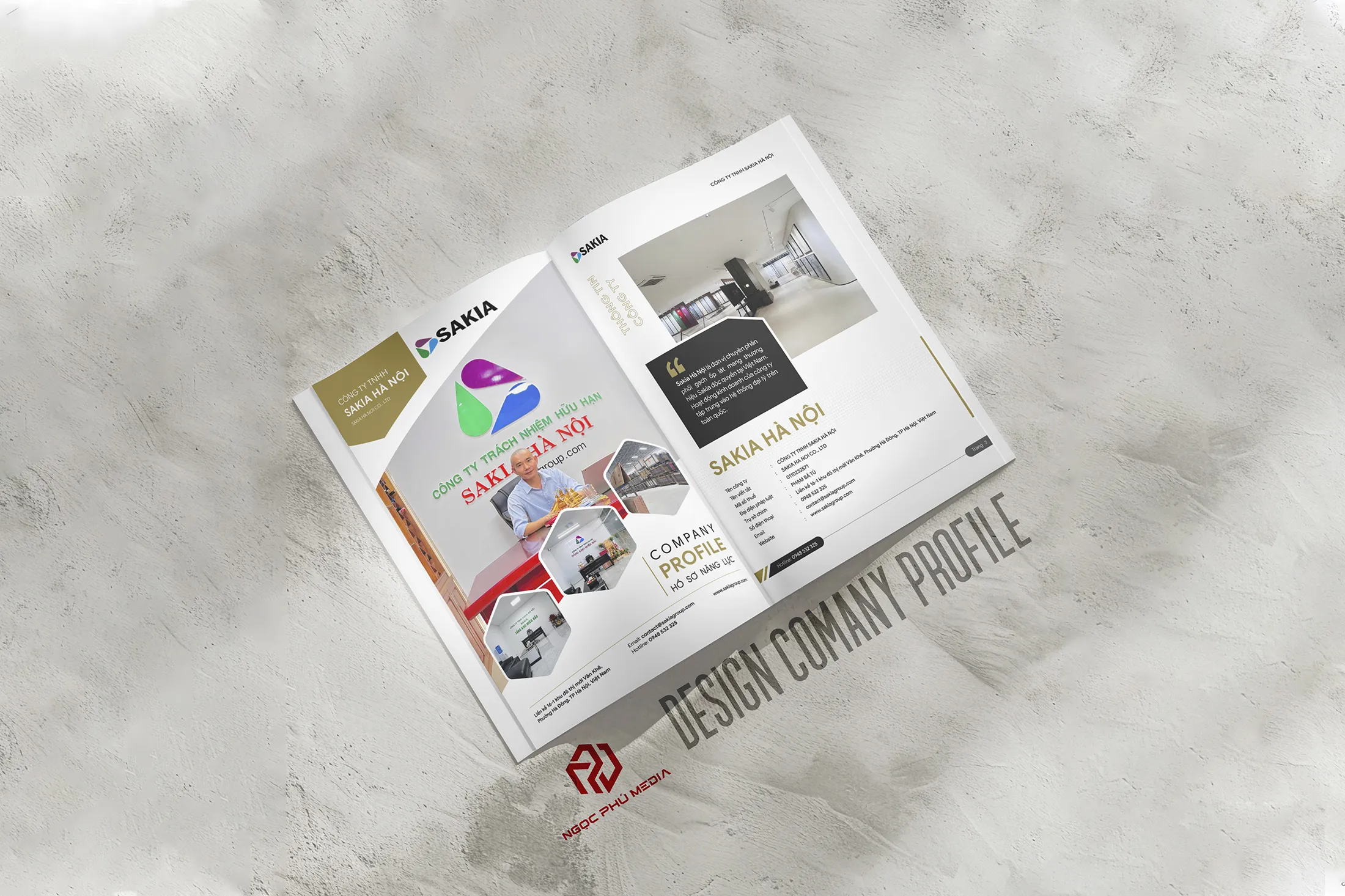 Thiết kế hồ sơ năng lực công ty SAKIA GROUP | Ngọc Phú Media