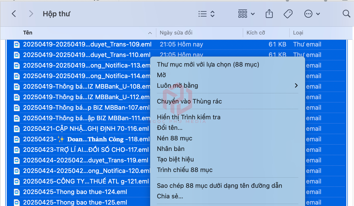 backup mail | Ngọc Phú Media