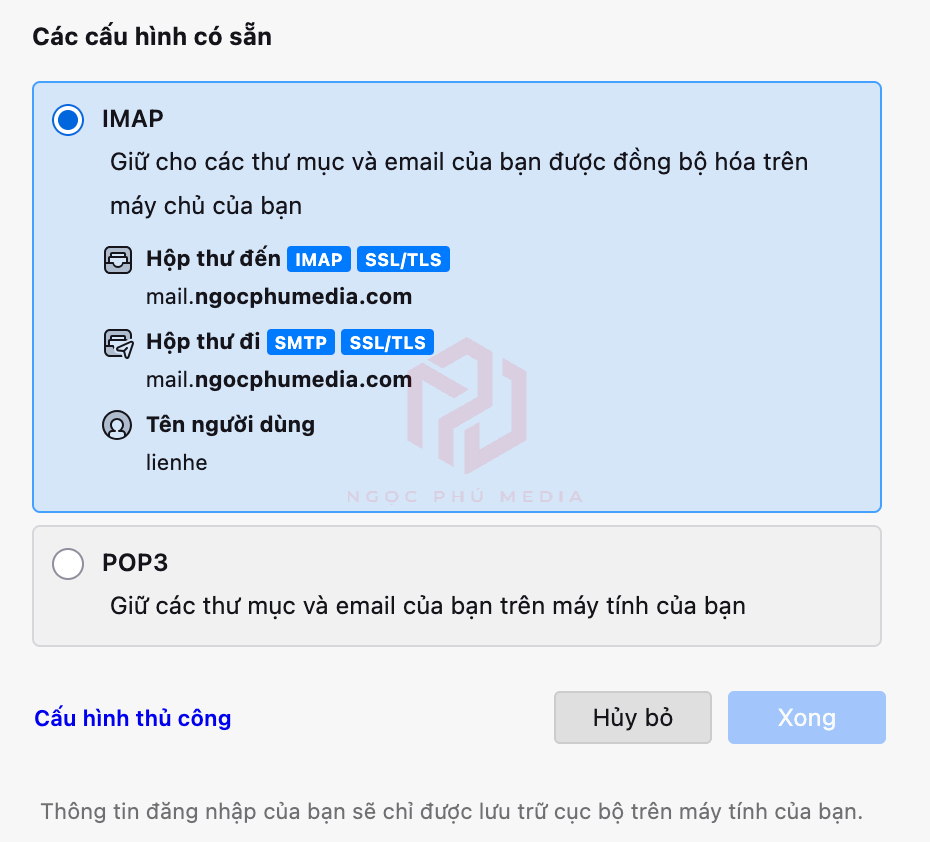 backup mail | Ngọc Phú Media