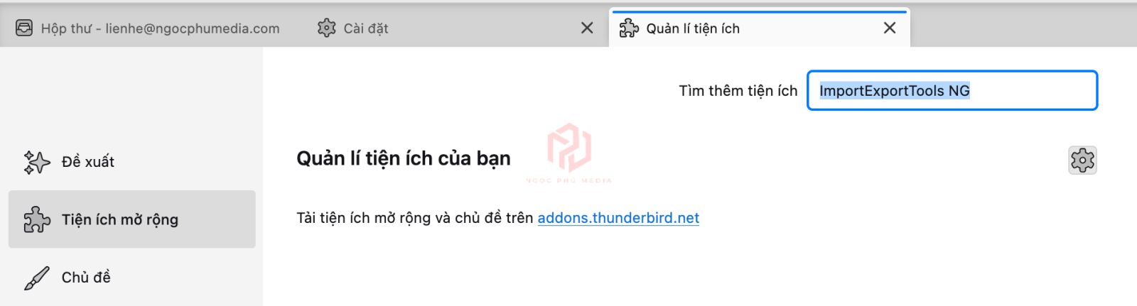 backup mail | Ngọc Phú Media