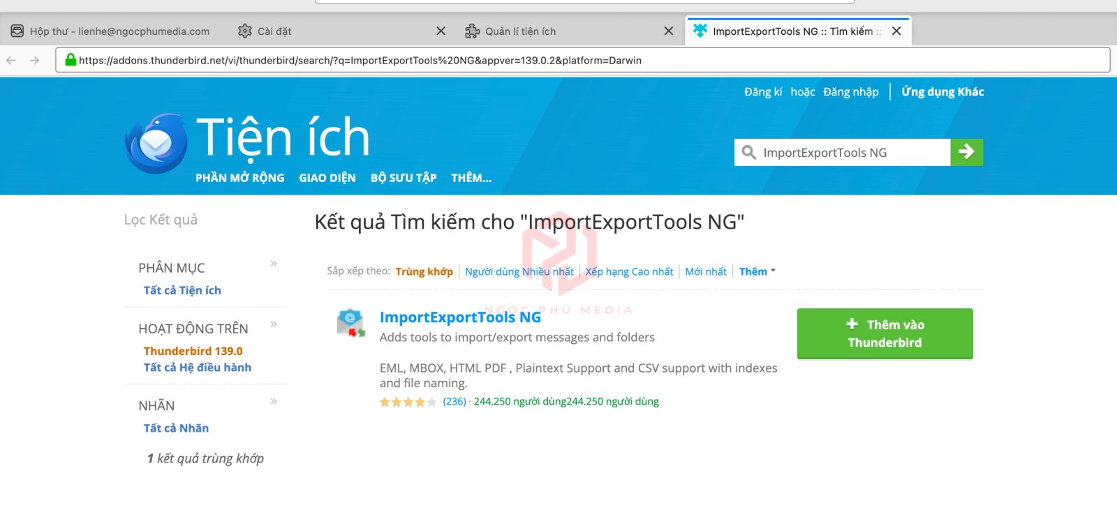 backup mail | Ngọc Phú Media