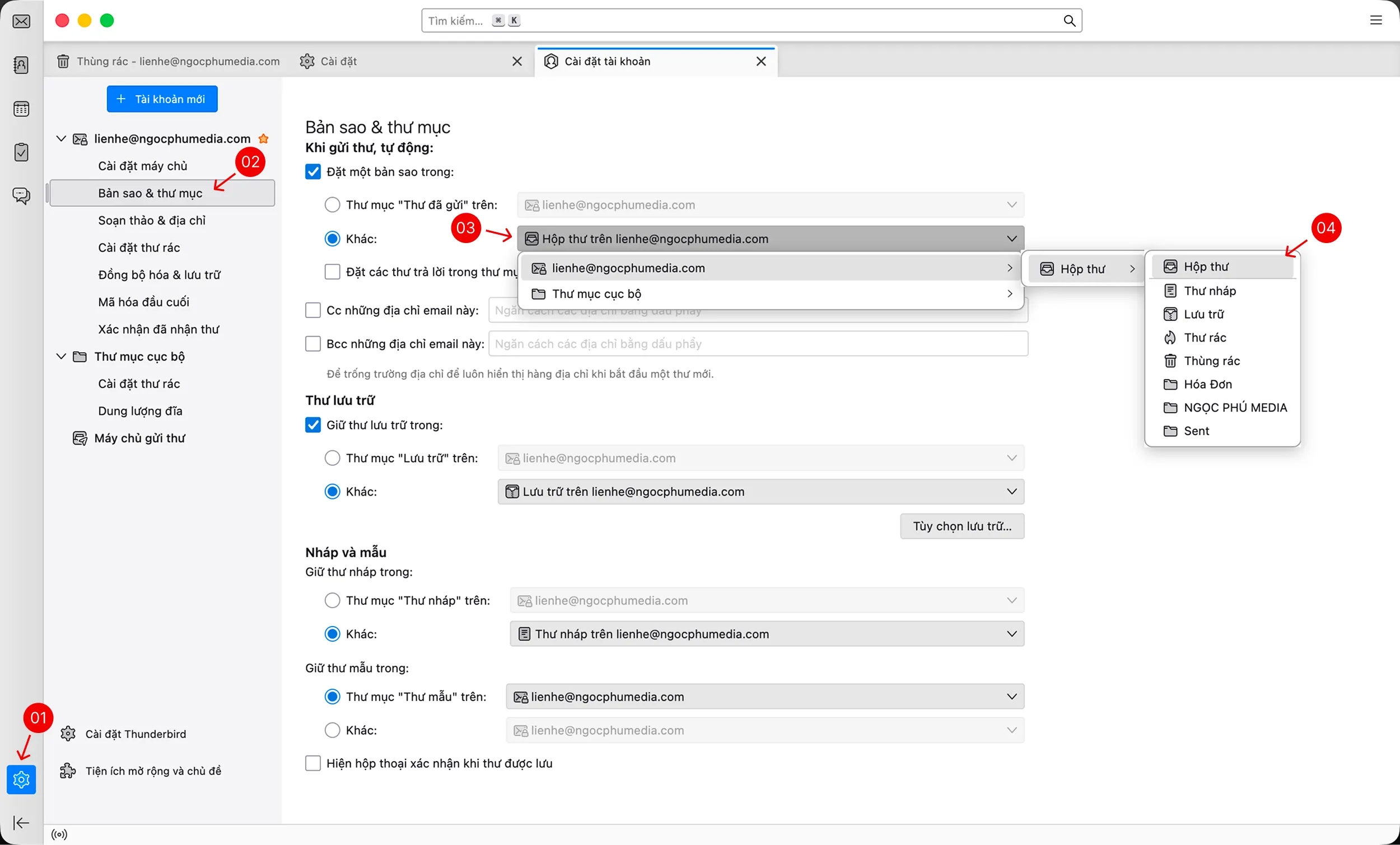 Hướng dẫn cài đặt thunderbird - Ngọc Phú Media