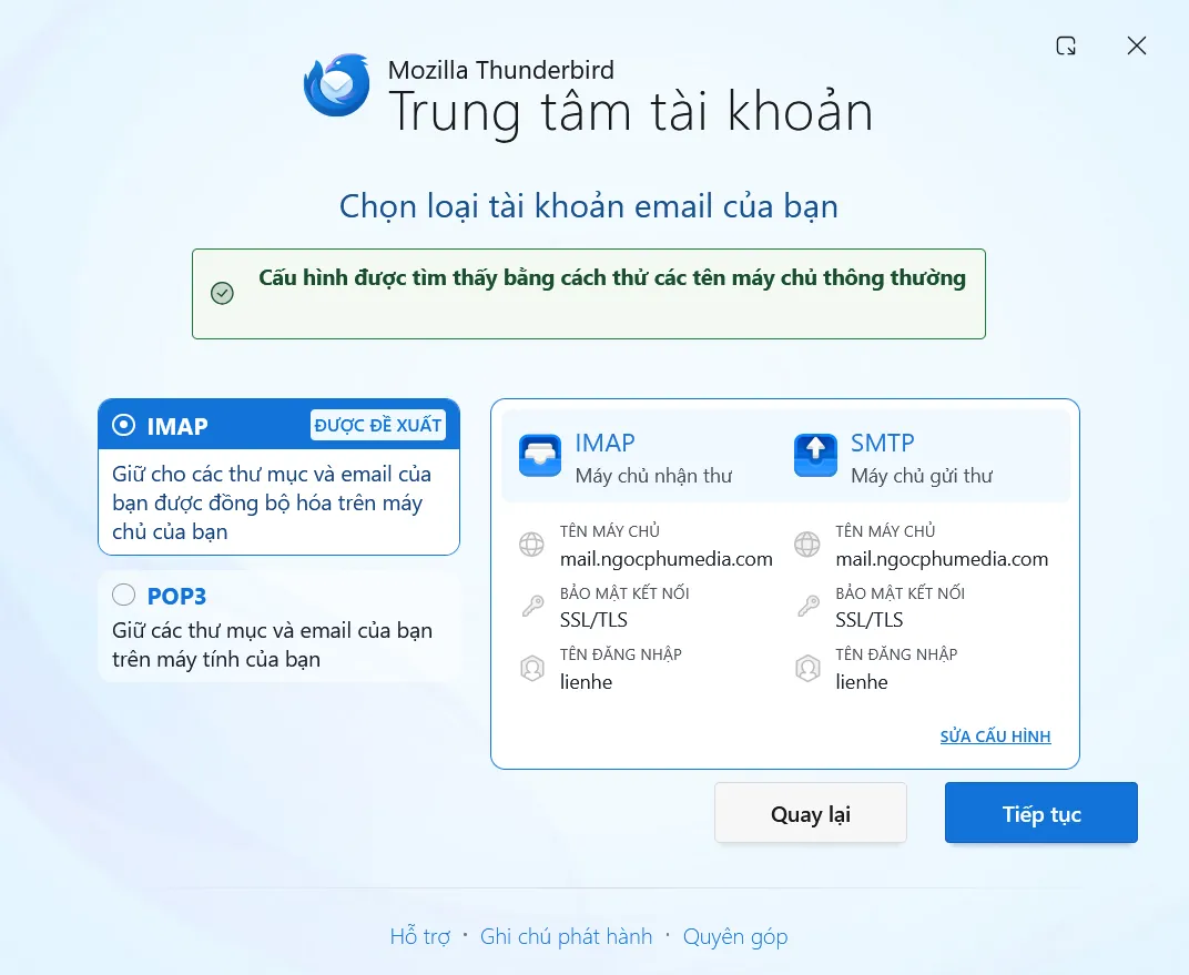 Hướng dẫn cài đặt thunderbird - Ngọc Phú Media