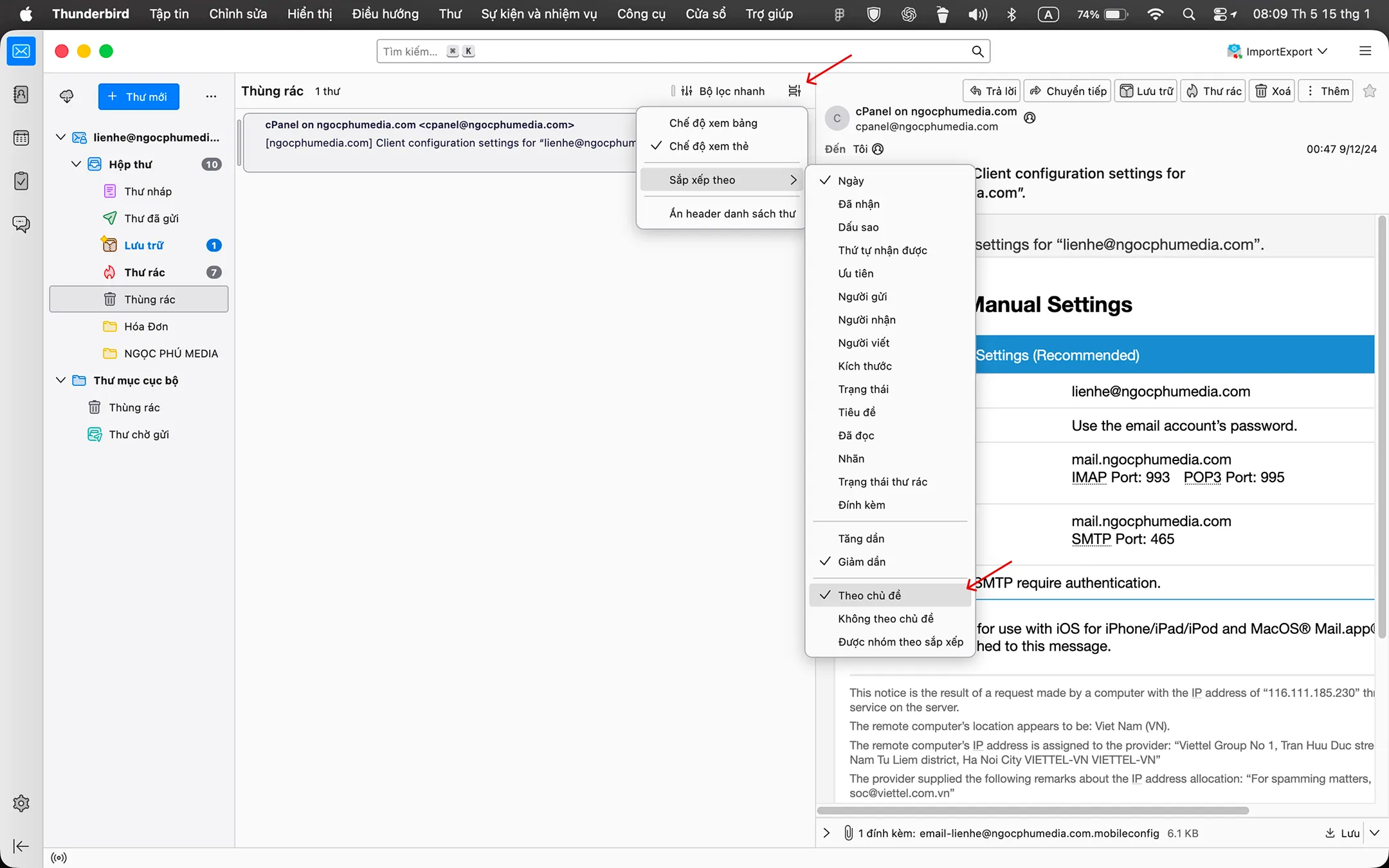 Hướng dẫn cài đặt thunderbird - Ngọc Phú Media