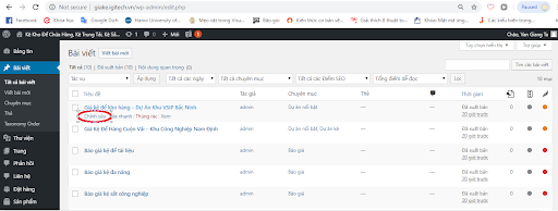 Hướng dẫn quản trị Website Wordpress: Chỉnh sửa bài viết