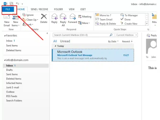 Hướng dẫn cài đặt email trên Outlook đơn giản và chi tiết 24 Chọn File > Add account