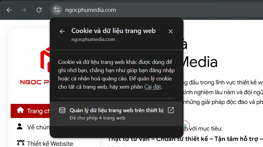 Hướng dẫn xóa cache và cookie Ngọc Phú Media