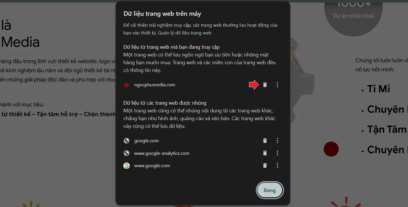 Hướng dẫn xóa cache và cookie Ngọc Phú Media