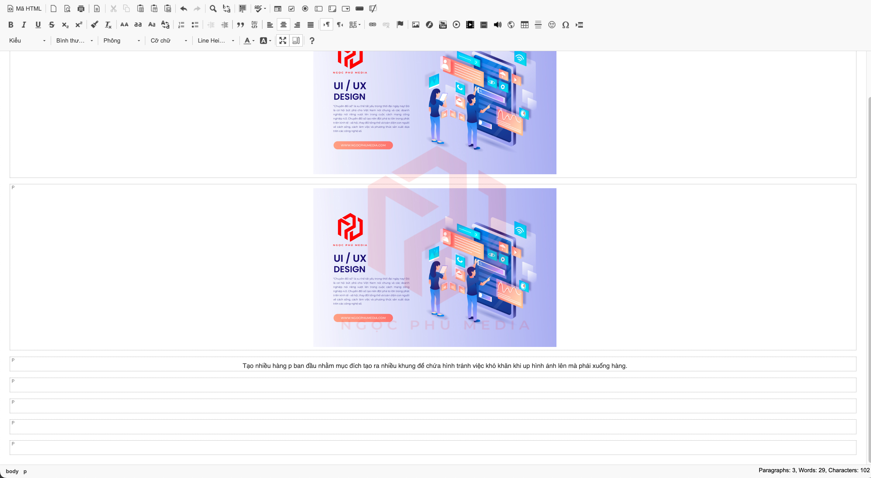 Hướng dẫn Upload hình ảnh Ngọc Phú Media